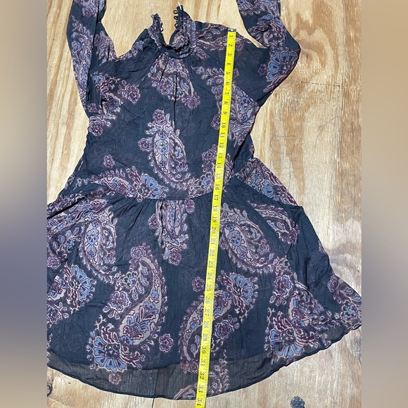 Free People Sheer Paisley Forget Me Not Moonstruck Bohemian Mini Dress XS @B4 - Picture 6 of 10